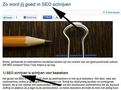 SEO schrijven tussenkop SEO schrijven tussenkoppen