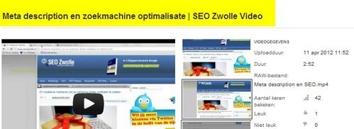 Video en SEO - Zoekmachine optimalisatie