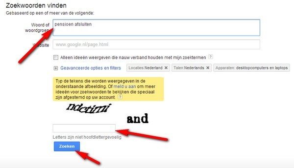 KEI bepalen voor zoekwoorden